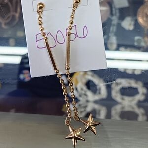 Gold Star Chain Earrings